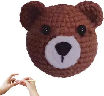 Balança de Crochê Animal Kit | DIY Animal Enchido a Cabeça de Tricô Kit - Bonito de Crochê Kit para Iniciantes Adultos, Crochê K